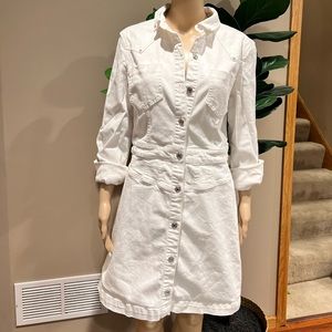 GUESS Denim Mini Dress, XL - Pre-Owned Women | Color: White